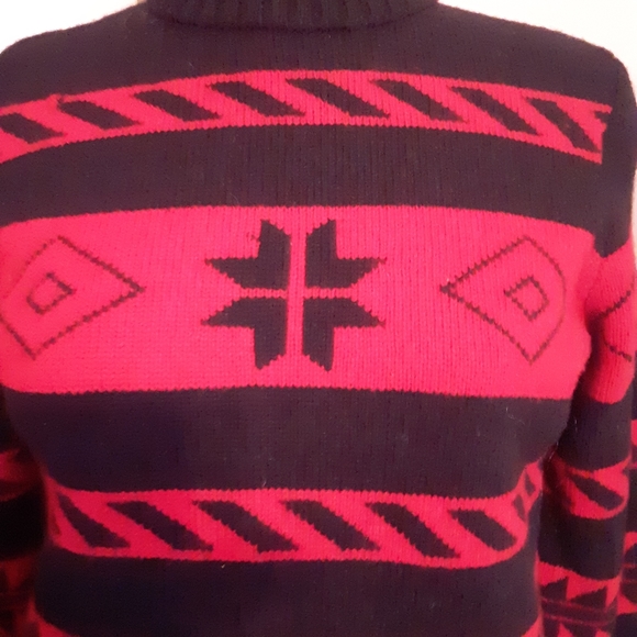 Vintage Lauren Ralph Lauren Black Label Southwestern/Aztec Turtleneck Sweater - Picture 5 of 7